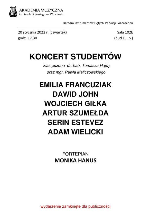 plakat koncertu puzonowego