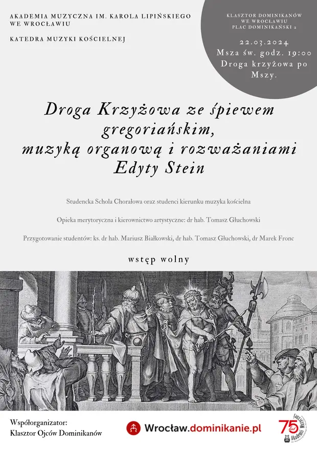 Droga Krzyżowa ze śpiewem gregoriańskim, muzyką organową i rozważaniami Edyty Stein