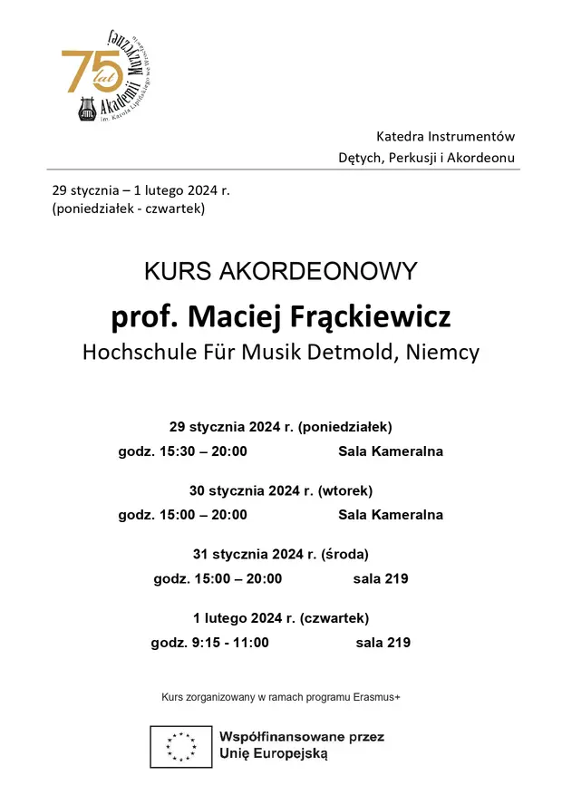 Kurs akordeonowy z prof. Maciejem Frąckiewiczem