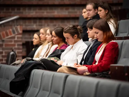 Students participating in review workshops organized in cooperation with the Scientific and Artistic Circle of Composition and Theory of Music at AMKL