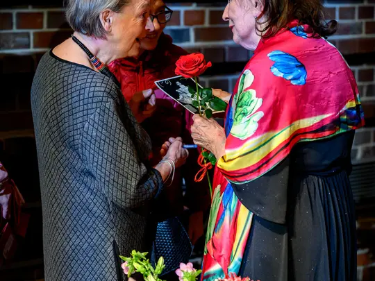 Prof. Danuta Paziuk-Zipser receiving wishes