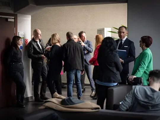 PhD Dr. Hab. Krystian Kiełb and members of the academic community gathered during the elections