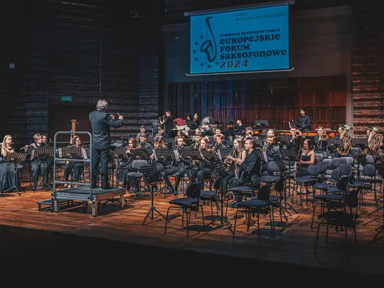 Maestro Kanat Akhmetov during the Gala Concert of the Saxophone Orchestra Participants