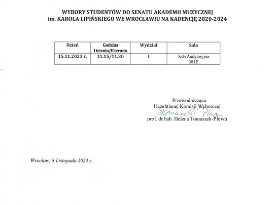 Wybory student&oacute;w do Senatu AMKL