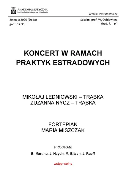 Koncert w ramach Praktyk Estradowych