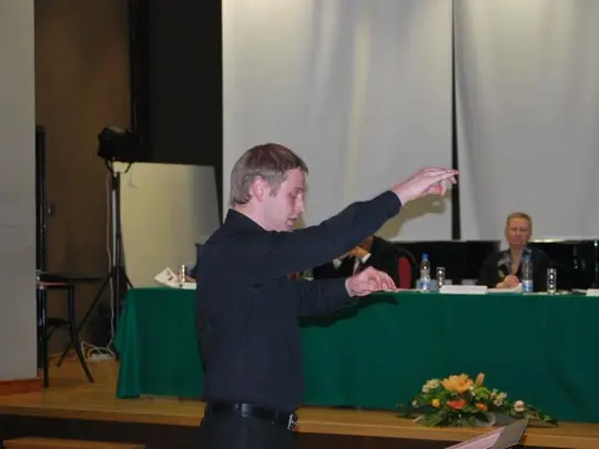 Przesłuchania Turnieju - dyryguje Ilmars Millers (Laureat III Nagrody)