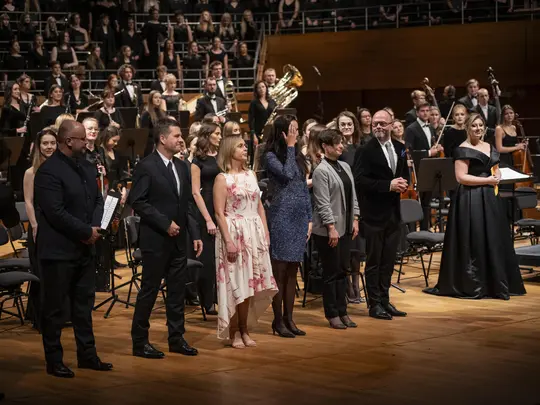 Choirmasters of the combined academic choirs of Wrocław and Joanna Zawartko
