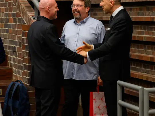 JM Rektor prof. dr hab. Krystian Kiełb, dr Marcin Grabosz oraz dr hab. Michał Moc