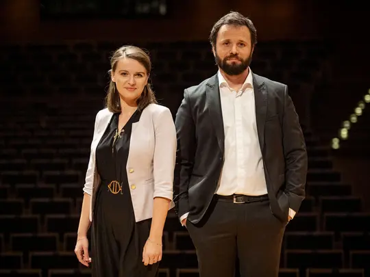 PhD. hab. Paweł Jabłczyński, prof. AMKL, Artistic Director of the 1st International Karol Lipiński Violin Competition and PhD. Magdalena Ziarkowska-Kołacka