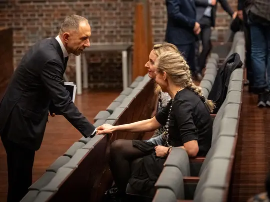 Prof. PhD Hab. Krystian Kiełb and members of the academic community gathered during the elections