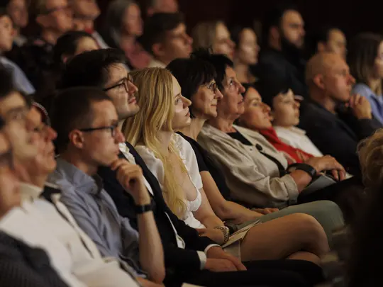 The audience gathered for the performance of The Marriage of Figaro on the occasion of the Closing Ceremony of the 75th Anniversary of the Karol Lipiński Academy of Music in Wrocław