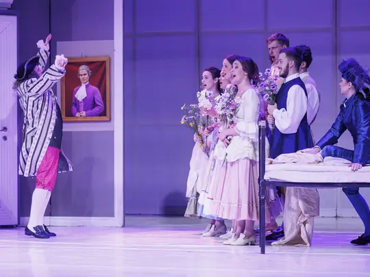 Daniel Babuśka (Basilio), students of the Vocal Department of AMKL, Karolina Nosowska (Cherubin)