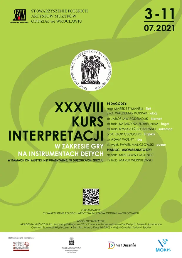 XXXVIII Kurs Interpretacji w Zakresie Gry na Instrumentach Dętych
