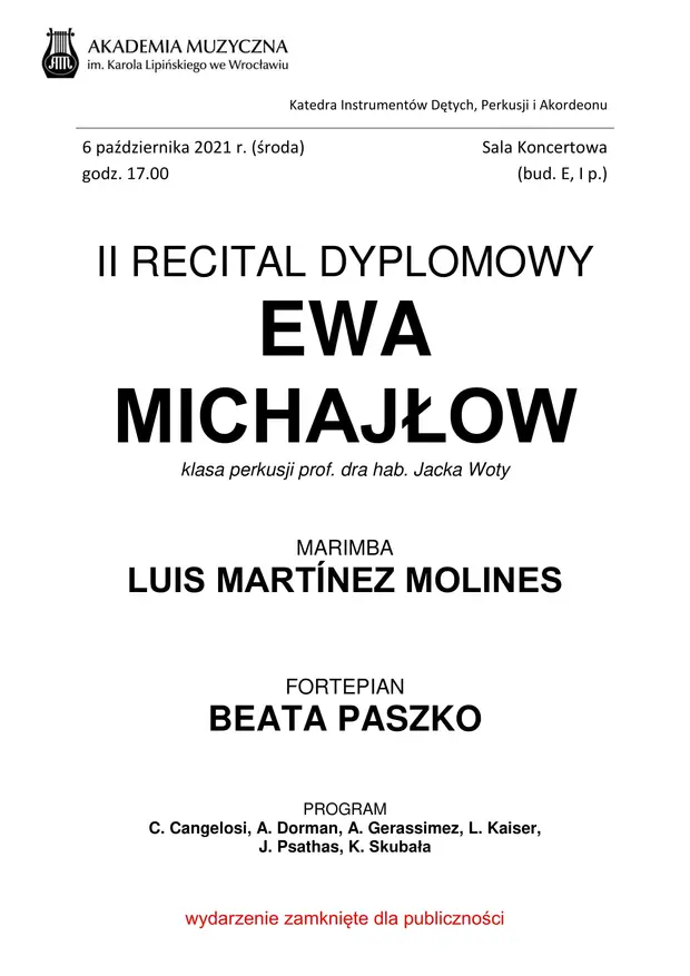 II Recital dyplomowy Ewy Michajłow