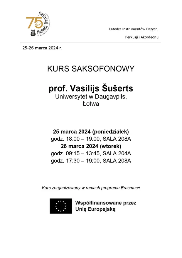 Mistrzowski kurs saksofonowy