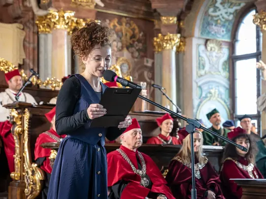 Academic procession in the Leopoldina Hall in the Main Building of the University of Wrocław