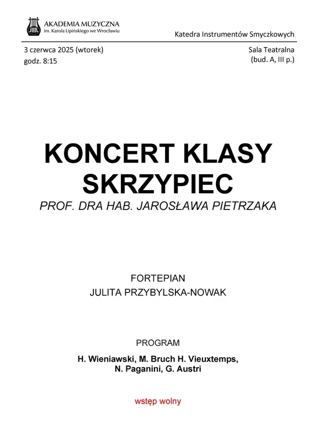 Koncert klasy skrzypiec