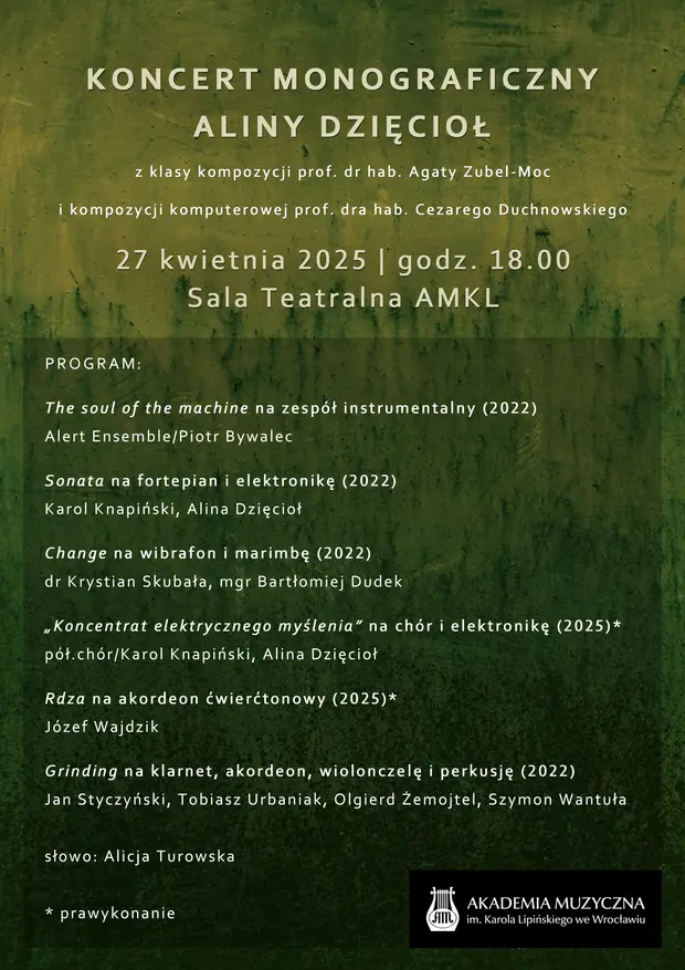 Koncert monograficzny Aliny Dzięcioł