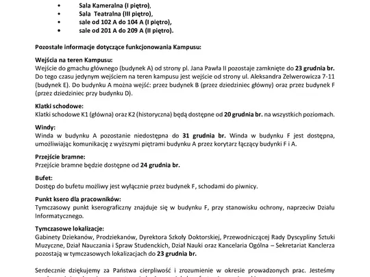 Komunikat w sprawie remontu kapitalnego