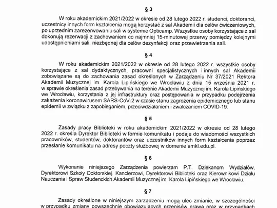 Zarządzenie nr 6/2022