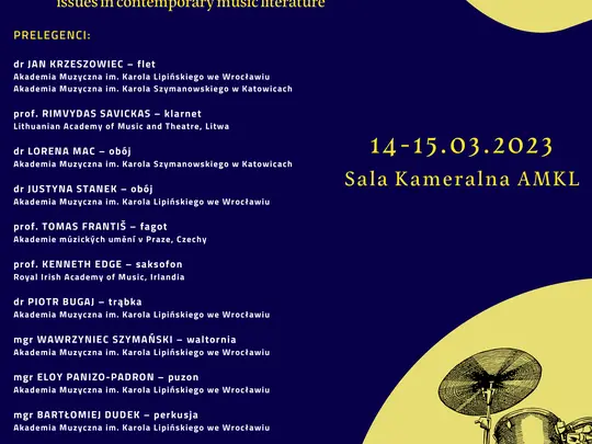 II Międzynarodowa Konferencja Naukowa &bdquo;Technika gry na instrumentach dętych, perkusyjnych i akordeonie &ndash; problematyka wykonawcza wsp&oacute;łczesnej literatury muzycznej&rdquo;