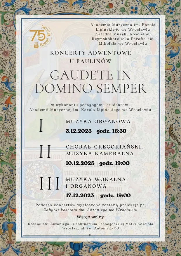 Koncerty adwentowe u Paulin&oacute;w: chorał gregoriański, muzyka kameralna