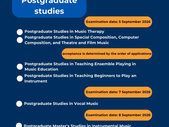 Dates of entrance examinations for studies in the 2026/2027 academic year