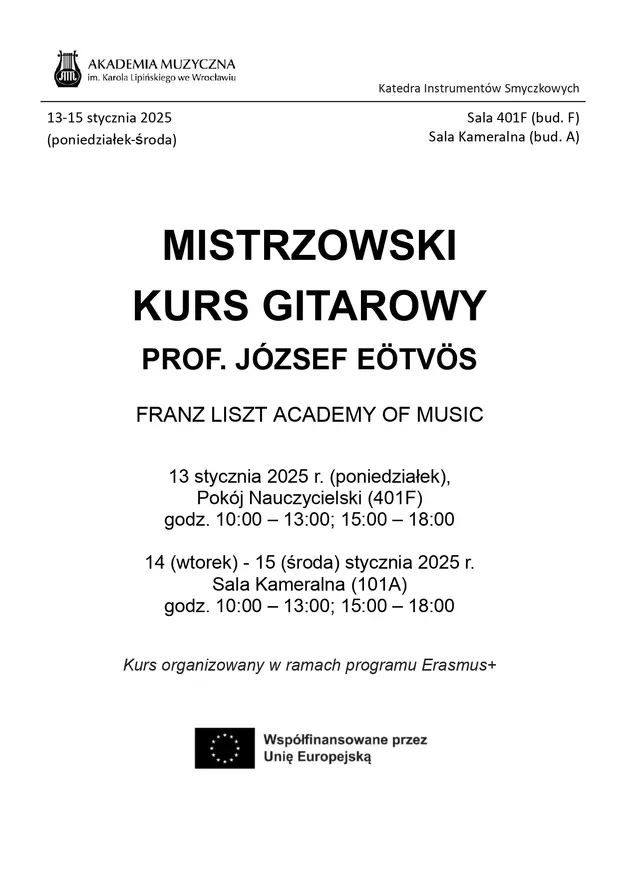 Mistrzowski Kurs Gitarowy prof. J&oacute;zsefa E&ouml;tv&ouml;sa
