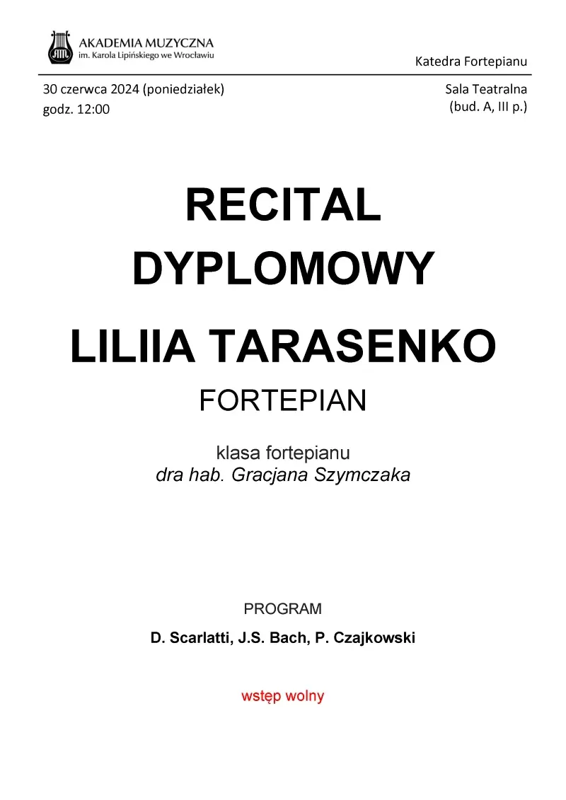 Afisz Lilii Tarasenko recital dyplomowy.jpg