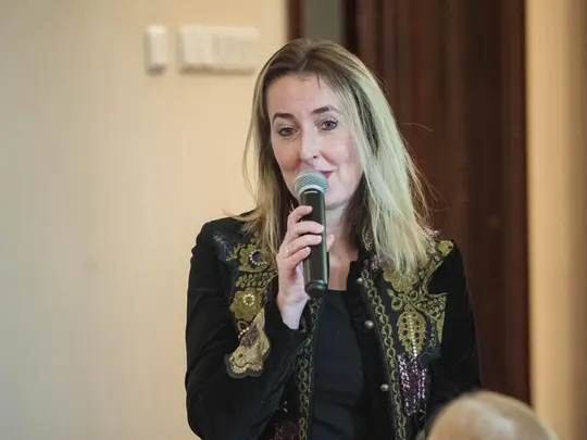 PhD Aleksandra Pijarowska, prof. AMKL, Vice-Rector of AMKL for Evaluation and Development, welcomes the guests