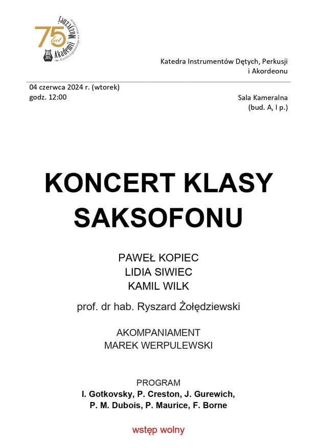 Koncert klasy saksofonu