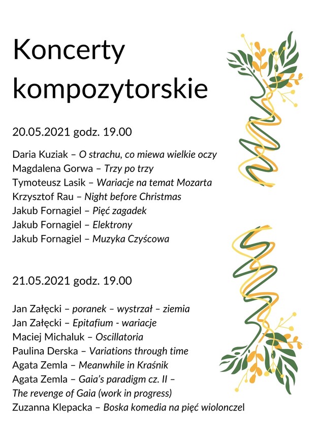 2. Koncert kompozytorski w ramach Międzynarodowej Studenckiej Konferencji Naukowej Wieloznaczność dźwięku