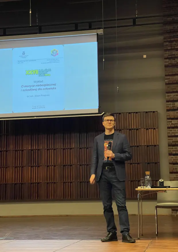 Wykład dr hab. Adama Porębskiego &bdquo;O muzyce niebezpiecznej i szkodliwej dla człowieka&rdquo;