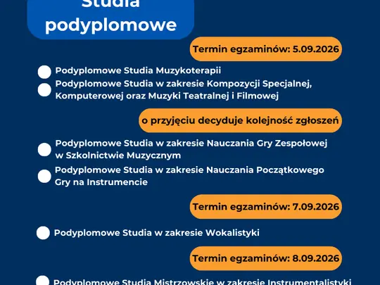 Terminy egzamin&oacute;w wstępnych w roku akademickim 2026/2027