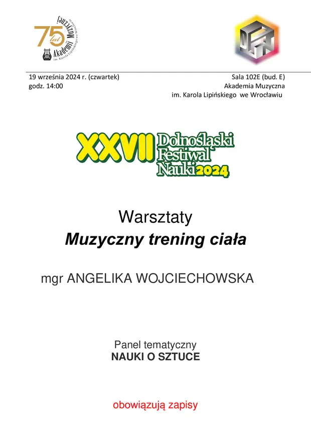 Warsztaty &bdquo;Muzyczny trening ciała&rdquo;