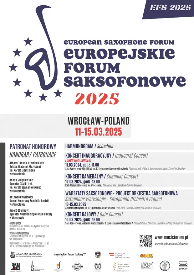 Europejskie Forum Saksofonowe 2025  &ndash;  10 Edycja Jubileuszowa