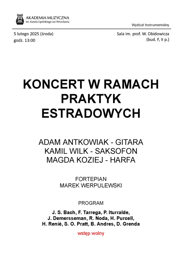Koncert w ramach praktyk estradowych