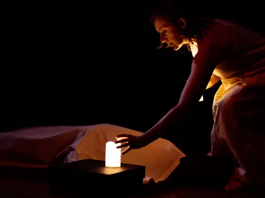 Music and movement performance entitled "Nourish Yourself with Drops of Frankincense and Cardamom Juice"