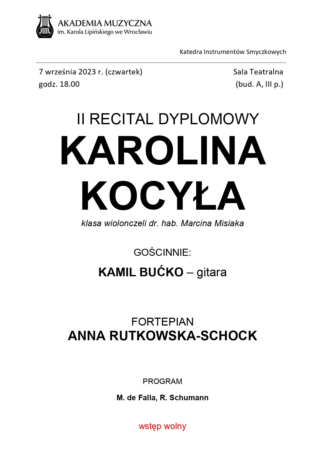 II Recital Dyplomowy Karoliny Kocyły