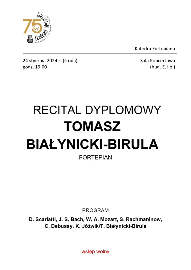 Recital dyplomowy Tomasz Białynicki-Birula