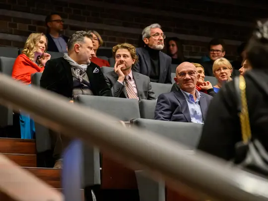 The audience gathered at the benefit