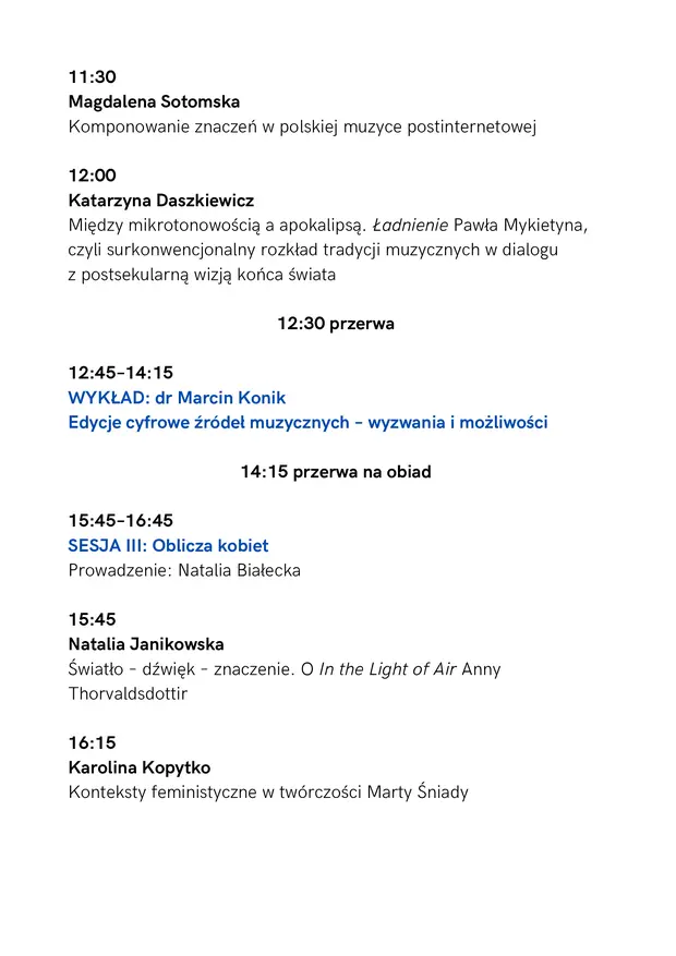 IX Studencka Konferencja Naukowa Wieloznaczność Dźwięku