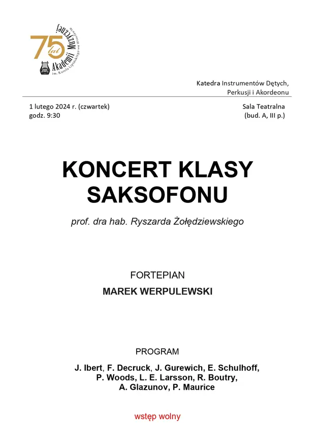Koncert klasy saksofonu