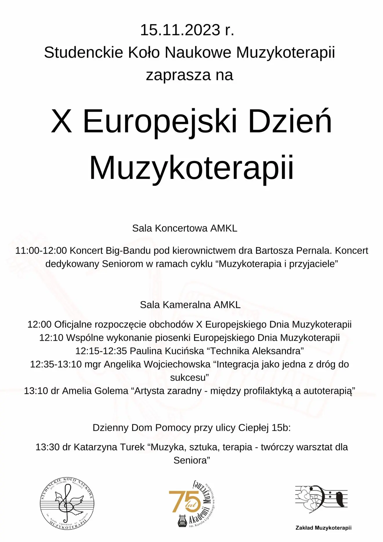 X Europejski Dzień Muzykoterapii
