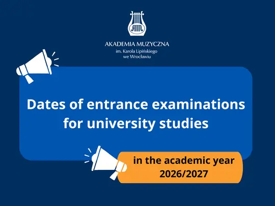 Dates of entrance examinations for studies in the 2026/2027 academic year