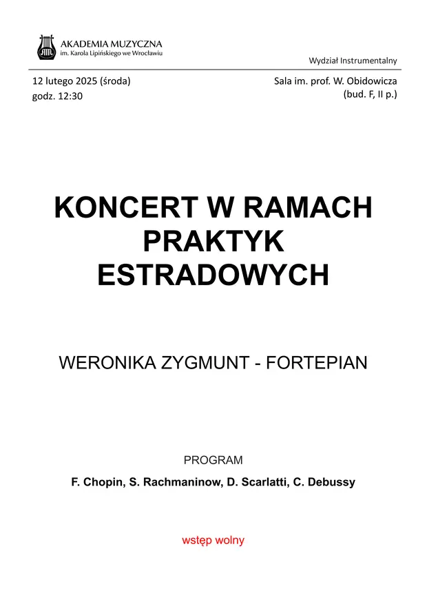 Koncert w ramach praktyk estradowych