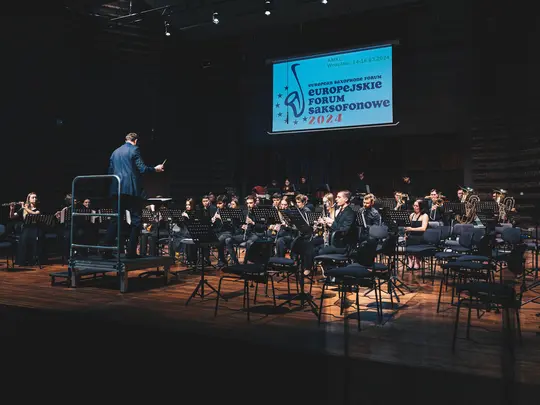 Maestro Piotr Bugaj during the Gala Concert of the Saxophone Orchestra Participants