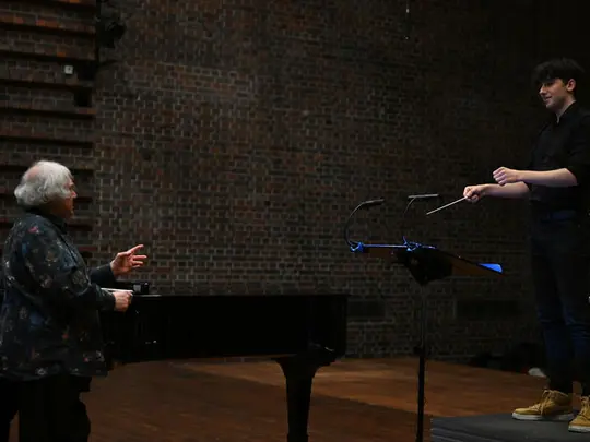 Maestro Jerzy Maksymiuk and course participant