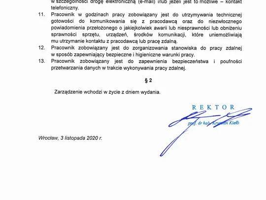 Zarządzenie nr 50/2020 z dnia 03.11.2020 r.