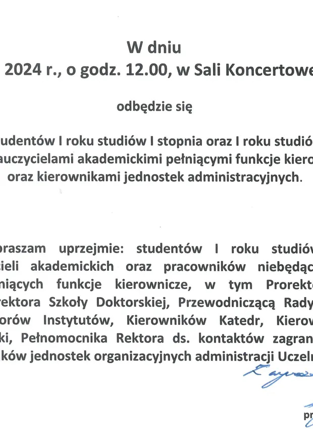 Spotkanie student&oacute;w I roku studi&oacute;w I i II stopnia